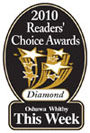 2010 Readers Choice award banner for best Oshawa Dentist.